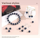 105pcs 10mm Rhinestone Beads for Jewelry Making, Blue Black Shiny Round Disco Ball Beads Bulk, Sparkle Crystal Clay Christmas for Bracelet Baseball Necklace Earring Crafting and DIY by TinyTreasures Baby Boutique