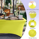 ABCCANOPY 6 FT Yellow Spandex Table Cover Stretch Fitted Wrinkle Resistant Tablecloth Reuse for Rectangular Folding Table Patry Event Wedding Banquet by CozyNest Decor