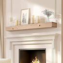 60x8x3 Fireplace Mantel - Handcrafted Hollow Rustic Solid Wood Wall Mounted Floating Shelf - DIY Color - with Invisible Heavy Duty Wood Bracket by CozyNest Decor