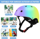Color Gradient Adjustable Kids' Helmet with Knee & Elbow Pads Set | Multi-Sport Safety Gear for Boys & Girls Ages 5-14 | Skateboarding, Scooters, Roller & Inline Skating, Longboarding by TinyTreasures Baby Boutique