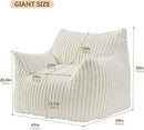 Giant Bean Bag Chairs for Adults Teens, Large Bean Bag Sofa Chairs with Filling Comfy Fuzzy BeanBag Chair with Armrests for Bedroom Living Room Reading by CozyNest Decor