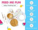 Bamboo Baby Feeding Set for Infants & Toddlers - Baby Essentials, Non-Toxic, Sustainable, Bamboo Suction Plate & Bowl, Bib, Sippy Cup w/Lid & Straw, Daily Use, Travel, Baby Shower Gifts (Vanilla) by TinyTreasures Baby Boutique