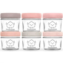 KeaBabies 6pk 4oz Glass Baby Food Containers with Lids - Leak-Proof, Microwavable Small Glass Jars, Baby Purees & Toddler Snack Storage Containers, BPA-Free, Dishwasher & Freezer Safe (Roseate) by TinyTreasures Baby Boutique