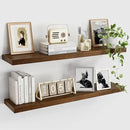 Wood Floating Shelves for Wall 36” x 8”x 1.4” Shelf Floating Rustic Farmhouse Decor, Heavy Duty Shelf Hold 80 lbs, Wall Shelves for Bathroom Living Room Kitchen Bedroom Office, 2 Packs Walnut by CozyNest Decor