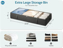 2-Pack Under Bed Storage, 6 Inches Tall Closet Organizers and Storage Bins with Sturdy Sidewalls/Bottom/4 Handles, Black by CozyNest Decor