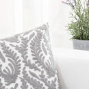 HWY 50 Grey Gray Decorative Throw Pillow Covers 18x18 Inch (1 Piece), Embroidered Cotton Farmhouse Cushion Cover Pillow Case for Sofa Couch Living Room Bed Bedroon, Floral Branches by CozyNest Decor