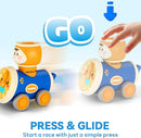 iPlay, iLearn Press to Go Car Toys Set for Toddlers 1-3, Baby Push Go Friction Racing Cars, Infant Play Vehicle Set, 1st Birthday Gifts for 6-9-12-18 Months, 1 2 3 One Years Old Boys Girls Child Kids by TinyTreasures Baby Boutique