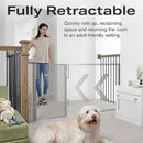 Cumbor 76" Wide Long Retractable Safety Gates for Stairs, Mesh Dog Gate for The House, 34" Tall Extra Wide Pet Gate for Dogs, Long Gates for Doorways, Hallways, Indoor/Outdoor(Gray) by TinyTreasures Baby Boutique