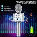 BlueFire 4 in 1 Karaoke Wireless Microphone with LED Lights, Portable Microphone for Kids, Great Gifts Toys for Kids, Girls, Boys and Adults (Silver) by TinyTreasures Baby Boutique