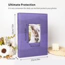 RECUTMS Photo Album Holds 300 4x6 Photos with Memo Areas, Slip in Pockets PU Leather Cover Photo Book with Front Window for Memories Couple Kids Family Pictures (Purple) by TinyTreasures Baby Boutique