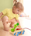 Baby Gift Wooden Toddler Pull Toy, Crocodile Drum Tapping Children's Toy, Baby dragging and Learning to Walk, Rope Traction Rope Crawling for Toddlers Ages 1+ by TinyTreasures Baby Boutique