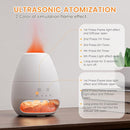Ultrasonic Essential Oil Diffuser with Himalayan Salt Rock,Flame Oil Diffuser with 2 Color Light,Small Aromatherapy Oil Diffuser with Auto Off Function for Home, Office,Spa,100ML by TinyTreasures Baby Boutique
