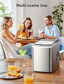 GoveeLife Smart Countertop Ice Makers, Portable Ice Maker Machine with Self-Cleaning, 6 Mins 9 Bullet Ice, 26lbs/24Hrs, Voice Remote for Home Kitchen Party Camping, with Ice Scoop Stainless Silver by CozyNest Decor