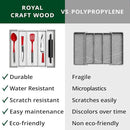 ROYAL CRAFT WOOD Luxury Bamboo Kitchen Drawer Organizer - Silverware Organizer - Utensil Holder and Cutlery Tray with Grooved Drawer Dividers for Flatware and Kitchen Utensils (5 Slot, White) by CozyNest Decor