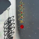 FONMY Gazing Ball Spiral Tail -Decorative Wind Spinner Sun Catcher Rainbow Maker Golden Double-Spiral W/Red Crystal Ball and Chain Crystals Beads for Indoor Outdoor Garden Decoration -14 inch Height by GreenHaven Gardens