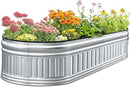 KING BIRD Raised Garden Bed Kit 2025 Upgraded Modular DIY Galvanized Planter Garden Box Outdoor for Gardening, Vegetables, Flowers, Elegant Roman Column Design, 47x24x12 in, Silver by GreenHaven Gardens
