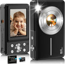 Digital Camera,FHD 1080P Kids Camera 44MP Point and Shoot Digital Cameras with 32GB Card,16X Zoom,Anti-Shake,Date Stamp,Compact Small Cameras Photography for Kids Student Teen Girl Boy(Black) by TinyTreasures Baby Boutique