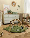 Blissful Diary Baby Play Gym & Activity Mat, Oversize Leaf Shaped Baby Play Mat w 6 Detachable Toys, Tummy Time Mat Promote Motor Skills & Sensory Development Mat, Newborn Infant Baby Essentials Gift by TinyTreasures Baby Boutique