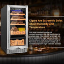 Electric Cigar Humidor, 15 Inch Upgraded Large Capacity Humidor Cabinet with Powerful Compressor, Digital LED Screen, Safety Lock, Smart Humidity & Temp Control, Gifts for Men by CozyNest Decor