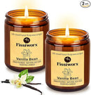 Vanilla Scented Candle Set 2 Pack, Candle for Home Scented, Odor Eliminating, Stress Relief, total15oz, 110 Hours Long Lasting Candles, Soy Candle Gift Set for Women by CozyNest Decor