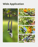 Pruning Shears for Gardening - 8.5" SK5 Garden Shears Cuts 10000+ Times Staying Sharp - Garden Scissors with One-handed Unlocking & Adjustable Handle- Garden Clippers Gardening Tools for Men Women by GreenHaven Gardens