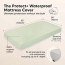 Waterproof Crib Mattress Protector Cover Fitted - 2-Pack Quiet Baby Crib Mattress Pad Sheets, 52" x 28" Soft Quilted Cotton Baby Sheet, Machine Washable, Easy Fit, Durable (Sage/Mavy) by TinyTreasures Baby Boutique