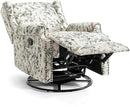 UIXE Swivel Rocker Manual Recliner Chairs Set of 2, Wingback Swivel Glider Fabric Nursery Reclining Sofa Chair, High Back Upholstered Arm Chair for Living Room Bedroom - Bird Pattern by CozyNest Decor