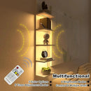 5 Tier Wall Shelf with Light, White Modern Vertical Lack Wall Shelves, Wall Mount, Floating Column Home Decor Shelves for Bedroom, Living Room, Vanity Storage Display by CozyNest Decor