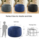 Bean Bag Chairs for Adults - Memory Foam Furniture BeanBag Chair - Kids/Teens Sofa with Soft Micro Fiber Cover - Round Fluffy Couch for Living Room Bedroom College Dorm - 4 ft, Navy by CozyNest Decor