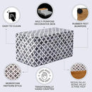Handicrafts Home White Handmade Keepsake Organizer with Lid Decorative Storage Box- Star Pattern Collection Memories Holder for Jewelry, Photos & Cards- Home Decor Accents- Bone & Resin Inlay- 10x5x5 by CozyNest Decor