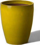 Emissary Home and Garden Bullet 11.5 in. Mustard Yellow Ceramic Round Planter (11.5 in. L x 11.5 in. W x 14 in. H) with Drainage Hole by CozyNest Decor