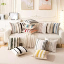 Boho Throw Pillow Covers 18x18 Set of 2 Farmhouse Decorative Cushion Case Striped Square Pillows Cover Chenille Pillow Cases Accent Neutral Pillowcase for Sofa Couch Bed,Black by CozyNest Decor