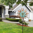 Viveta Wind Spinners Outdoor, Metal Wind Sculptures for Yard and Garden,13 * 57 "Double Windmill with Stable Stake by CozyNest Decor