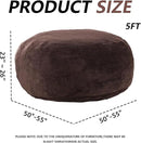 5FT，Big Bean Bag Chairs for Adults，Large beanbag with Filler Included，Memory Foam Material，Easy to Clean and Washable Corduroy Fabric，Suitable for Living Room and Bedroom (Brown, 5 Foot) by CozyNest Decor