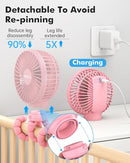 FRIZCOL Stroller Fan for Baby - Portable Fans Rechargeable - Battery Operated Fan(Use for 24Hrs) - Fans for Handheld/Clip On/Car Seat/Desk/Camping (Pink) by TinyTreasures Baby Boutique