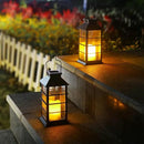 2 Pack Outdoor Garden Hanging Lanterns with Waterproof LED Flickering Flameless Candle Solar Powered Lights Yard Decor Outdoor Decorative for Pathway Courtyard Party Patio Christmas (Black) by GreenHaven Gardens