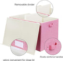 popoly 122L Large Toy Box Chest with Lid, Foldable Toy Storage Organizer Bin Boxes with Removable Divider for Kids, Boys, Girls, Nursery, Playroom, 26"x17" x17"(Linen Pink) by TinyTreasures Baby Boutique