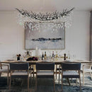 Modern Black Rectangle Crystal Tree Branch Chandelier, 55" 16-Light K9 Crystal Chandeliers for Dining Room, Rectangular Dining Room Chandelier Over Table,for High Ceiling,Kitchen by CozyNest Decor