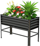 Raised Garden Bed with Legs, 48×24×32in Large Metal Elevated Raised Planter Box,600lb Capacity with Drainage Holes for Vegetables Lawn Green Flowers, Fruits, Terrace by GreenHaven Gardens