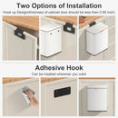 Mbillion Kitchen Compost Bin Hanging Trash Can with Lid 2.1 Gallon Stainless Steel Garbage Can for Kitchen Cabinet Door Mounted Trash Can Under Sink Door RV Bathroom,White by GreenHaven Gardens