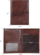 Polare Luxury RFID Blocking Leather Passport Holder Travel Wallet For Men and Women (Coffee with AirTag Slot) by TinyTreasures Baby Boutique
