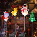 Glintoper 4 Pack Solar Christmas Figurine Lights, Outdoor Lighted Decorative Santa Claus, Snowman, Xmas Tree & Reindeer with Garden Stakes, Warm White LED Lighting Yard Stake for Path Lawn Patio Decor by GreenHaven Gardens