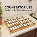 SpaceAid Bamboo Spice Drawer Organizer, (Need 3" Deep Drawer) Expandable 4 Tier Spices Rack for Cabinet, Kitchen Seasoning Storage Insert (Jars Not Included, From 12" to 23" Wide) by CozyNest Decor
