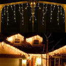 YASENN 300Led Icicle Style String Lights 29.5FT,Update Connectable 8 Lighting Modes with Timer Icicle Lights for Home Garden Outdoor Indoor Eave Decor (Warm White LED White Cable) by GreenHaven Gardens