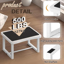 Wooden Step Stool with 500 Pounds, Wide Bed Step Stool for Adults，Wood White Step Stool&Stable Solid Metal Frame for Kitchen, Bedroom, Living Room, Bathroom by TinyTreasures Baby Boutique