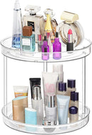 URALFA 2 Tier Lazy Susan Turntable, 9 Inch Clear Tiered Lazy Susan Organizer, 360 Rotating Spinner Organizer for Kitchen, Pantry, Counter, Sink by CozyNest Decor