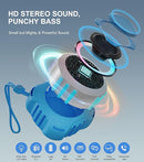 comiso Shower Bluetooth Speaker, IP67 Waterproof Speaker with LED Light, Portable Speakers with True Wireless Stereo, Floating, 2000mAh, Built-in-Mic, Ideal for Travel, Beach, Gifts for Unisex. by TinyTreasures Baby Boutique