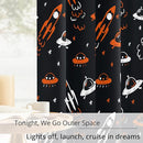 Kids Space UFO and Rocket Blackout Curtains - 100% Blackout, Thermal Insulated, Noise Reducing, Perfect for Kids Room and Nursery, 2 Panels (Starlight Rocket Chase, W52×L63) by TinyTreasures Baby Boutique