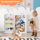 Kids Toy Storage Organizer with 3 Removable Plastic Bins Toddler Montessori Bookshelf with Stuffed Animal Net Holder Baby Bookcase Plush Organizer for Playroom,Bedroom,Kids Room,Classroom,Nursery by CozyNest Decor