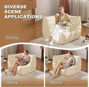 Full Foam Corner Chair – Comfortable Floor Couch for Adults, Waterproof Upholstery, Armless Fireside Lounge Chair for Living Room, Apartment, or Office (White) by CozyNest Decor